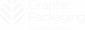 Logo de Graphic Packaging International, blanco