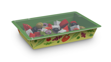 纸封地图托盘沙拉