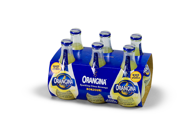 Envoltura para 6 botellas de vidrio de Orangina